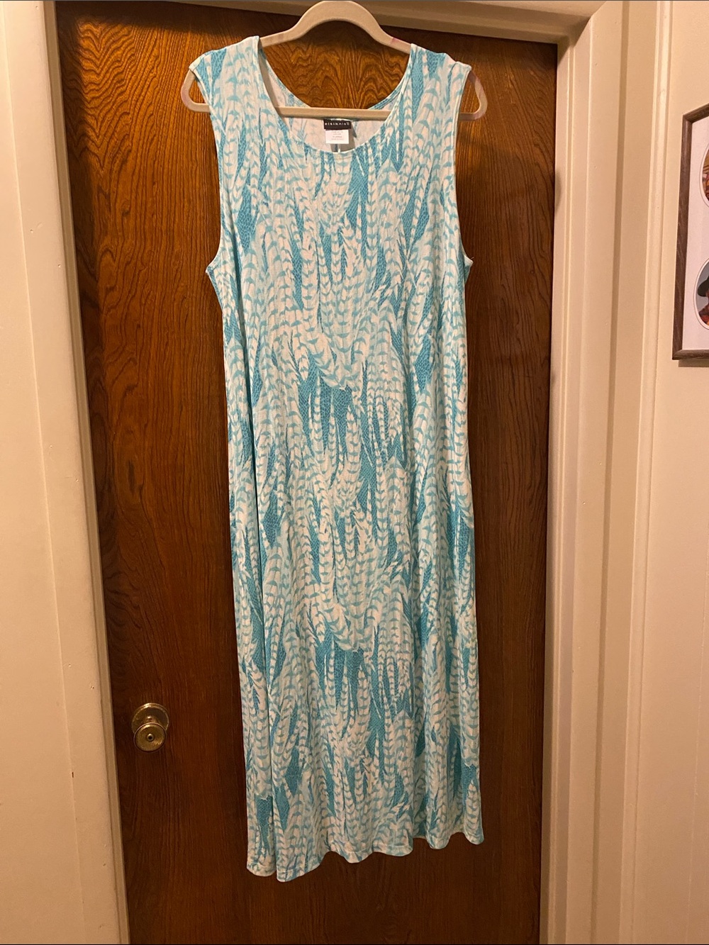 Sleeveless Light Teal Printed Maxi Dress by Chaps